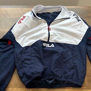 Fila Navy and White Half-Zip Jacket